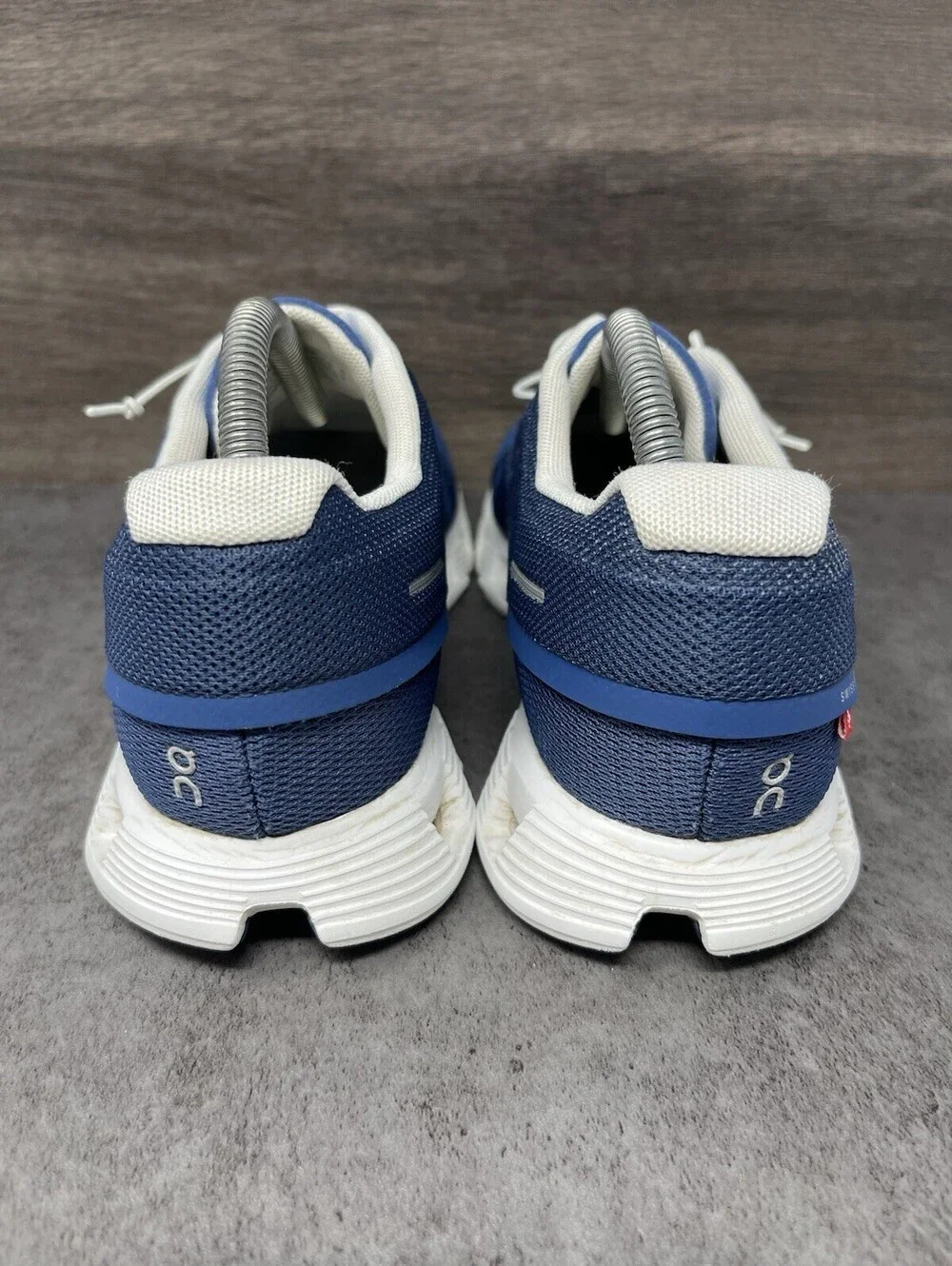 On Cloud 5 Blue White Womens Size 9.5 Running Walking Athletic Shoes Sneakers